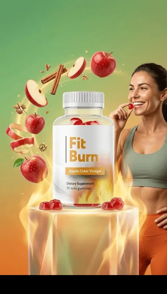 Fit Burn ACV keto gummies bottle plant-based natural fat burner supplement